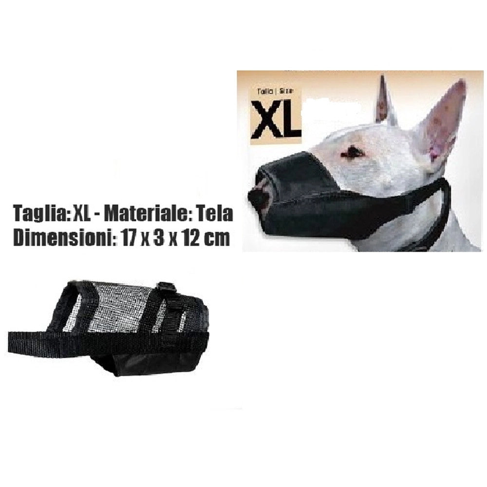 Trade Shop - Museruola Cane Misura Xl In Tela Robusta Leggera Atossica Lavabile Nero -