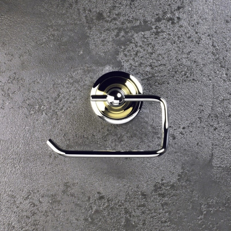 Porta carta igienica RETRO senza coperchio in ottone cromato-oro 13,5x10x9 cm