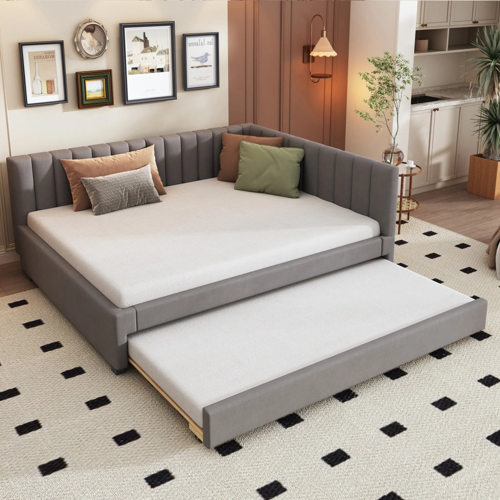 Letto poltrona estraibile in velluto grigio 140x200 cm