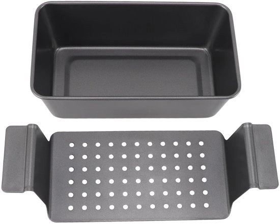 Piatto per carne con rivestimento antiscivolo - Cucina sana - Multifunzionale - Bacchetta di rilascio elevata - Acciaio inossidabile - Rilascio alimentare facile - Piatto per pane con superficie antiscivolo.