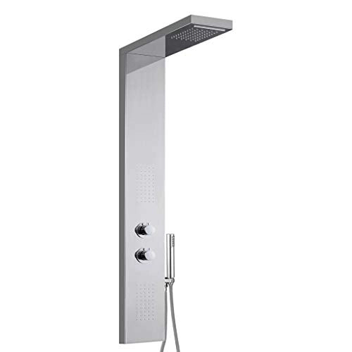 Pannello inox colonna doccia a cascata completo Eos Damast