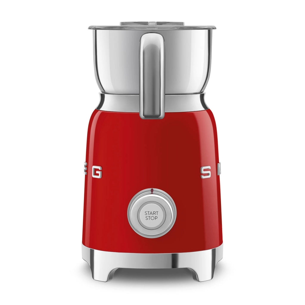 Smeg, montalatte multifunzione mff11rdeu, con sistema ad induzione, 6 programmi preimpostati, una funzione manuale, caraffa removibile da 600 ml, tappo misuratore, avvolgicavo integrato, 500w, rosso