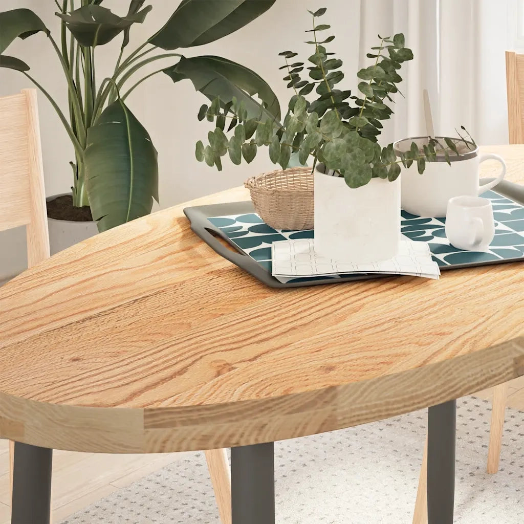 Piano per Tavolo 120x60x4 cm in Rovere Massello Ovale