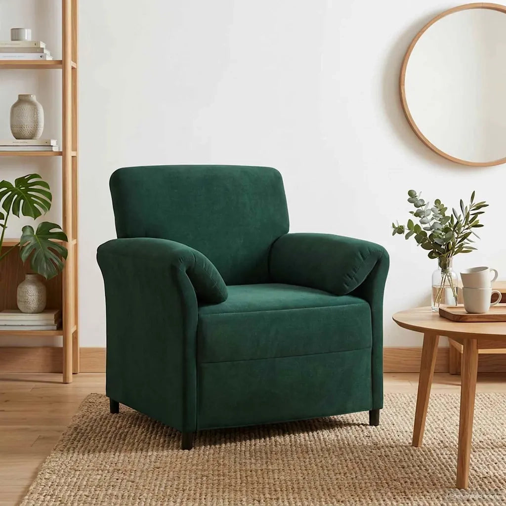 Divano 1 posto Verde Scuro 88 x 83 x 95 cm Velluto 42033927