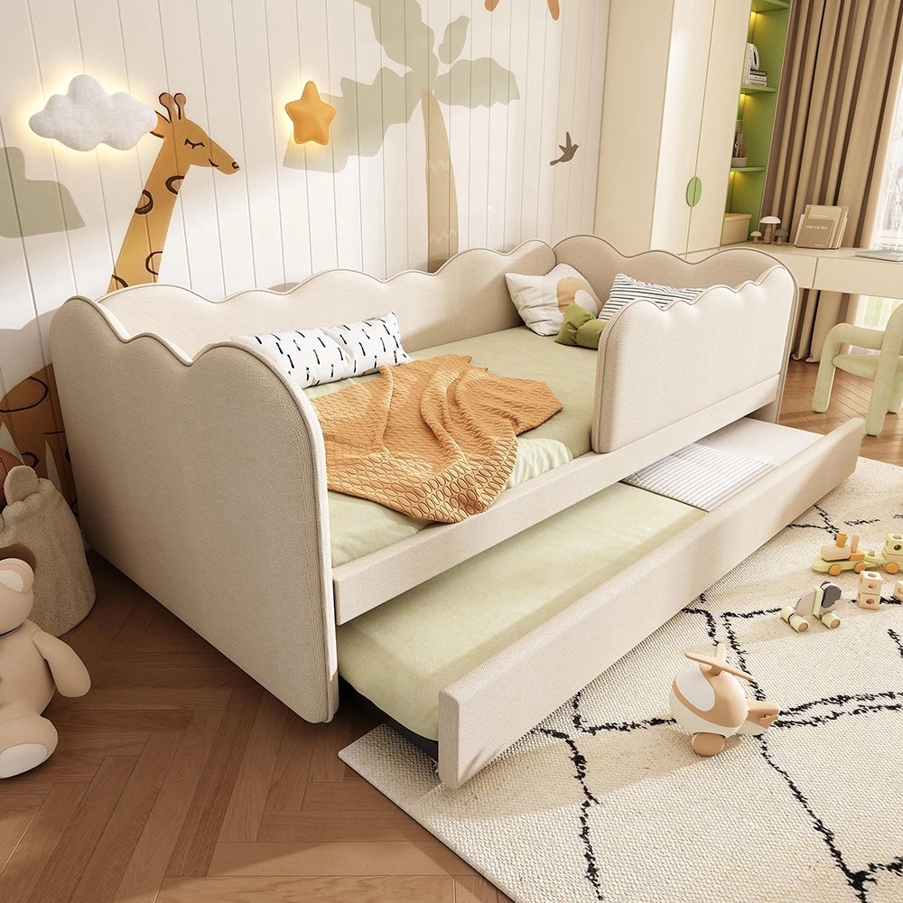 Divano letto 90x190cm?- Xylo - giorno gigogne lino beige