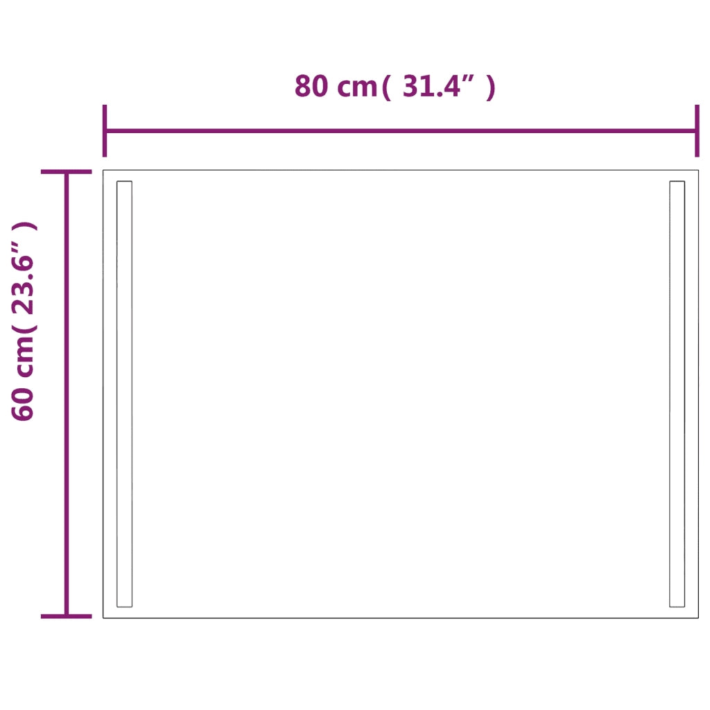 Specchio da Bagno con Luci LED-Specchio per Bagno 60x80 cm 307776