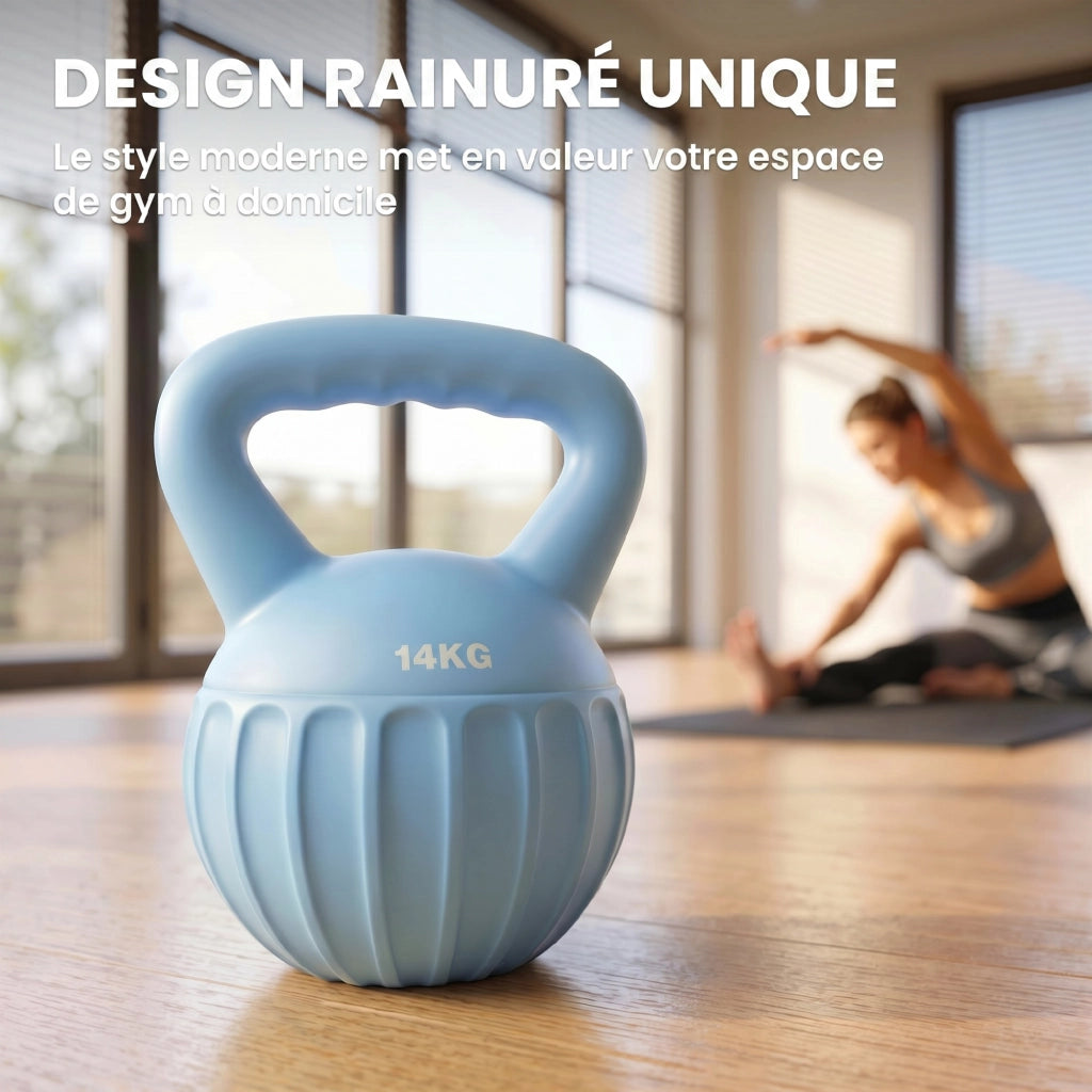 Kettlebell ¨C Zephmum ¨C 14 kg, Antiscivolo, Blu