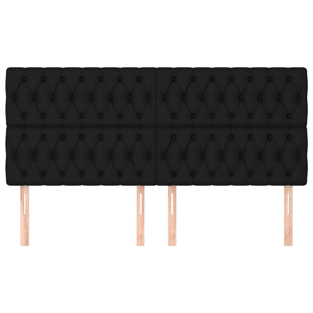 Testiera Nera 200x7x118/128 cm Tessuto 3116692