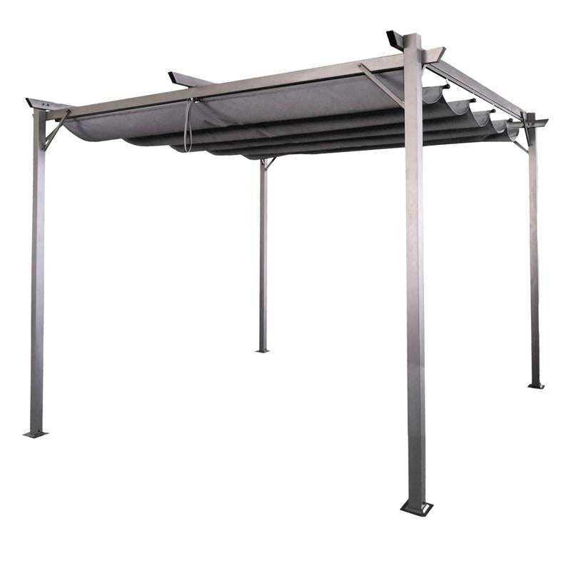 MA MAISON PERGOLA IN ACCIAIO 3X3 METRI COLORE GRIGIO STRUTTURA RESISTENTE DA ESTERNO RICHIUDIBILE