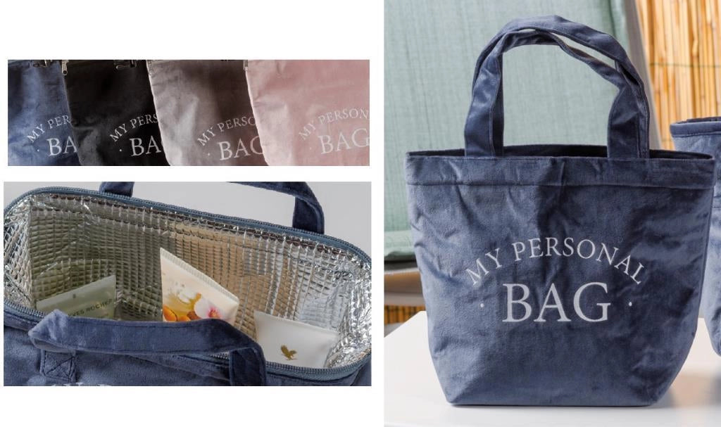 Borsa termica in velluto vichy interno con pulizia facile 28 x 12 x 21 cm
