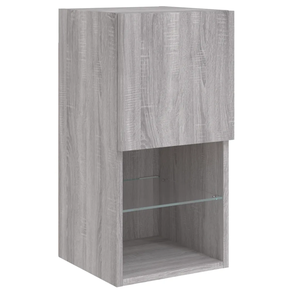 vidaXL Mobili TV a Muro con LED 6pz Grigio Sonoma Legno Multistrato