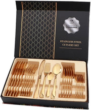 Set da cucina in acciaio inossidabile con finitura specchiata - forchetta e cucchiaio - design elegante - maniglia comoda - utensili da tavola