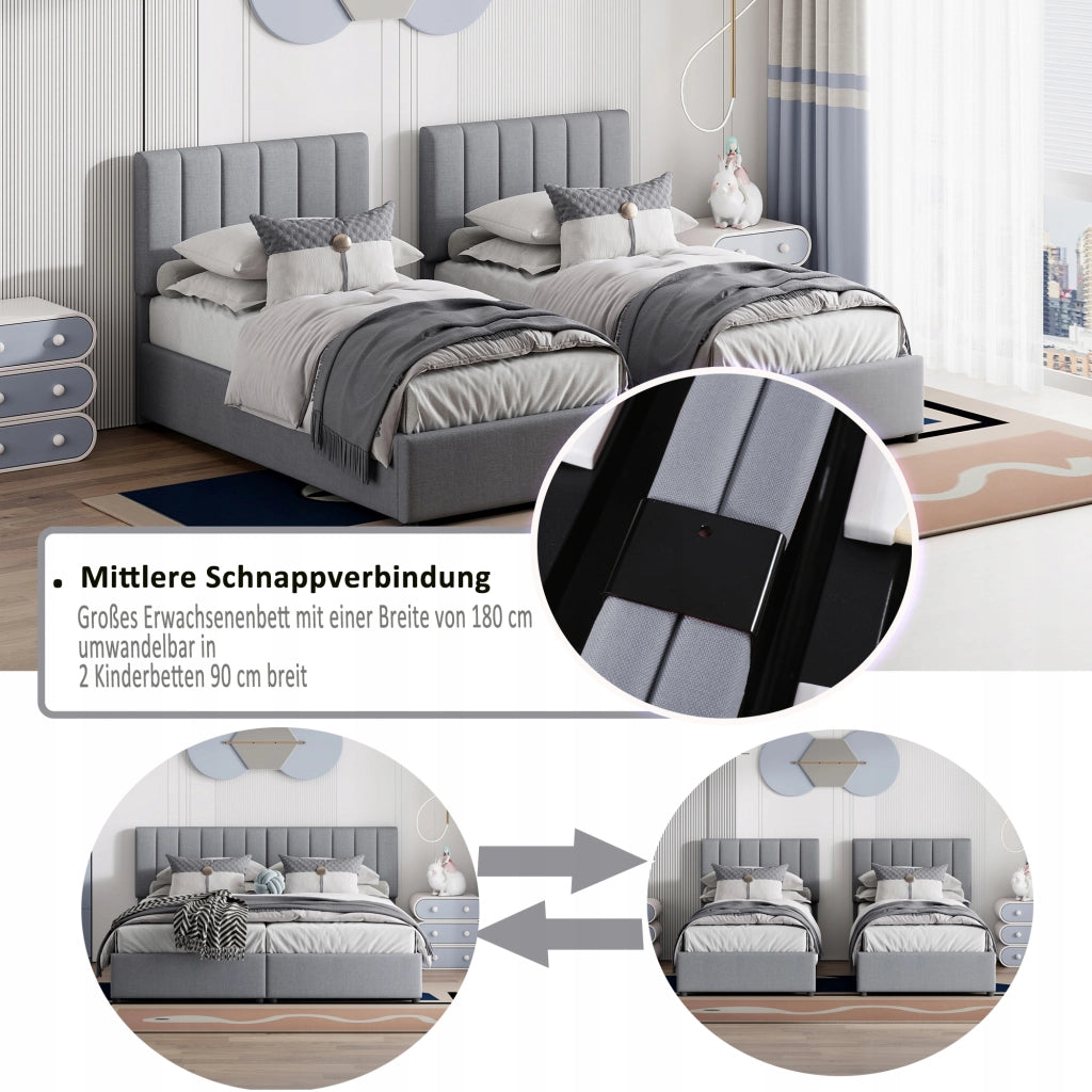 Letto imbottito idraulico - Xylo - 180x200 - Grigio