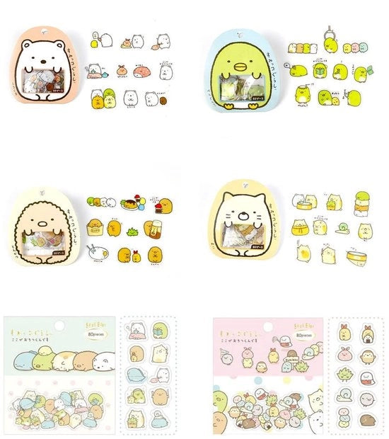 Etichette Mini - 6 pezzi - Dieren Scrapbooking - Etichette in PVC impermeabili - Stickers divertenti - Decorazioni per Album di Giorni - Disegno carino - Etichette decorative