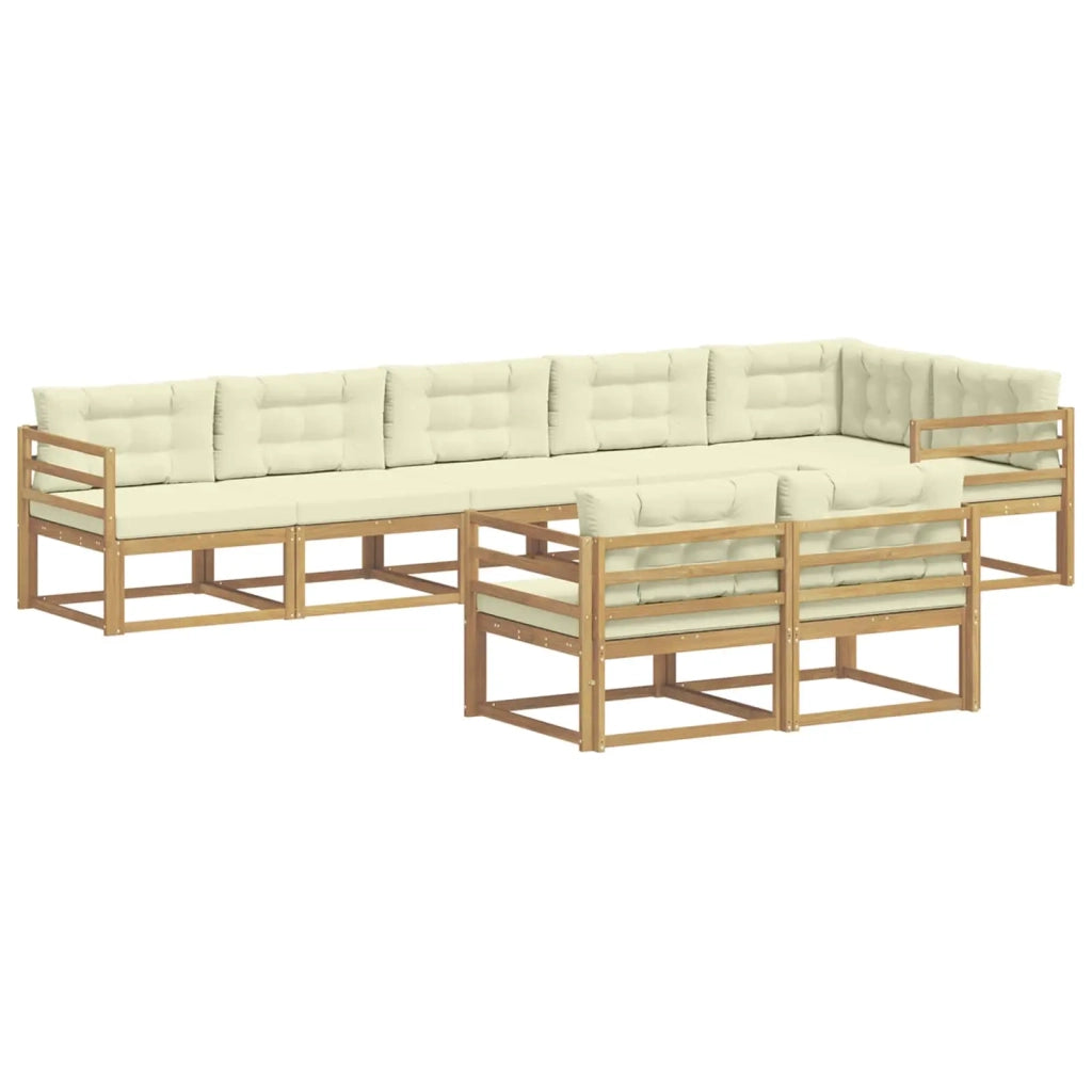 Set di divani da esterno 6 pcs Bianco e Crema Poliestere 3386604