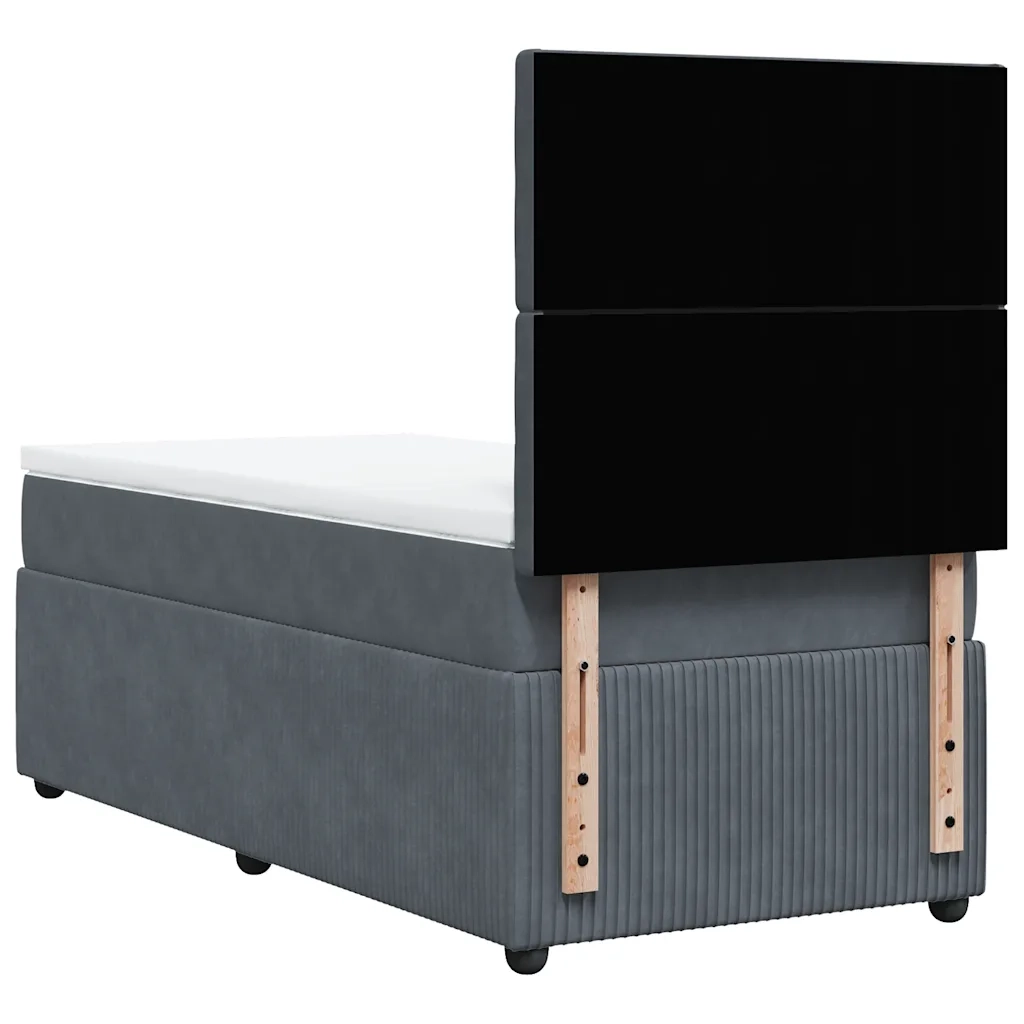 Giroletto a Molle con Materasso Grigio Scuro 80x200 cm Velluto 3294503