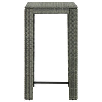 Set Bar da Giardino 5 pz con Cuscini in Polyrattan Grigio cod mxl 45586