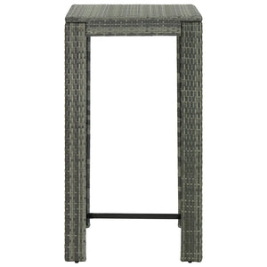 Set Bar da Giardino 5 pz con Cuscini in Polyrattan Grigio cod mxl 45586