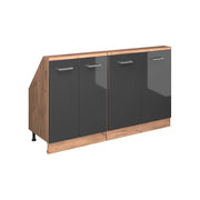 Set di mobili sottotetto Rion Antracite lucido/Rovere dorato Set di 2 Vicco