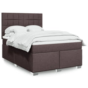 vidaXL Giroletto a Molle con Materasso Marrone Scuro 140x190cm Tessuto