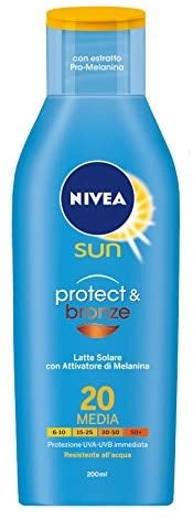 NIVEA PROTECT & BRONZE LATTE SOLARE FP20 PROTEZIONE MEDIA 200 ML