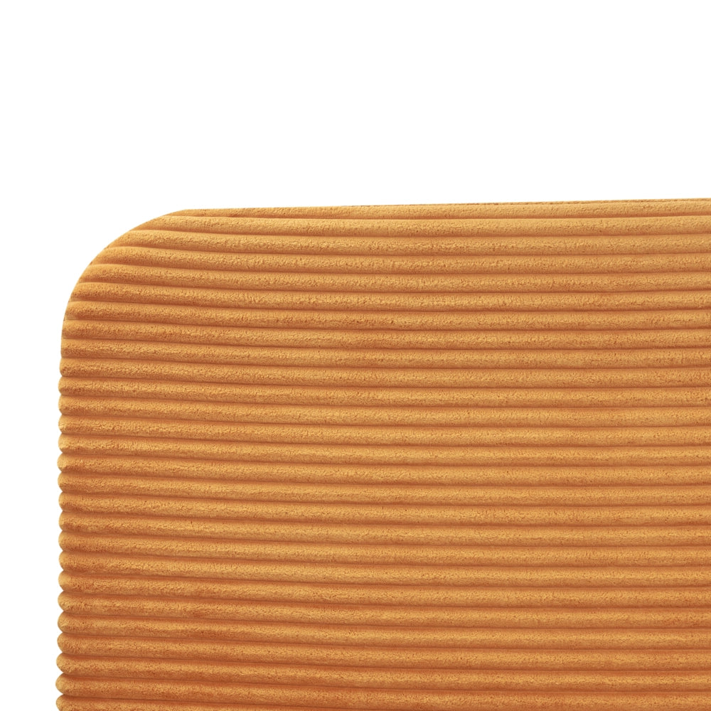 Letto arancione velluto a coste testiera con rete a doghe 160 x 200 cm design minimalista