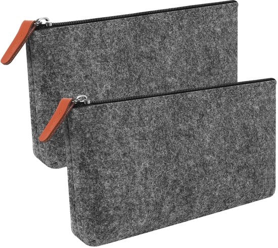 Etui multifunzionale 2 in 1, tas con cerniera per matite, pennarelli, pennelli e altri strumenti da ufficio e scuola (grigio medio)