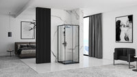 Cabina Doccia Rea Punto Black 90x90 con piatto doccia Savoy
