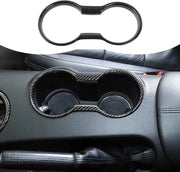 Accessori interno per Ford Mustang - 2015-2023 - Copertura ABS - Supporto per tazza in fibra di carbonio - Supporto per tazza in cornice - Adatto per modello nero