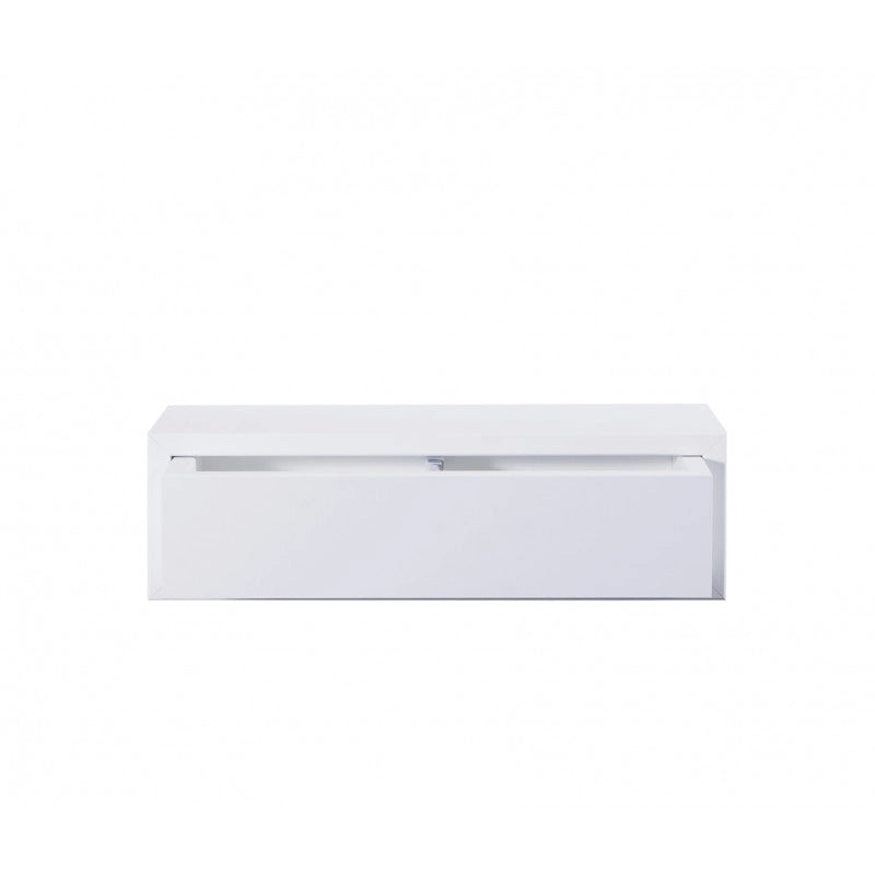 Mensola da Muro con Cassetto Lego, Comodino Sospeso, Mensola da Parete, 45x13.4 p20 cm, Bianco - Made in Italy