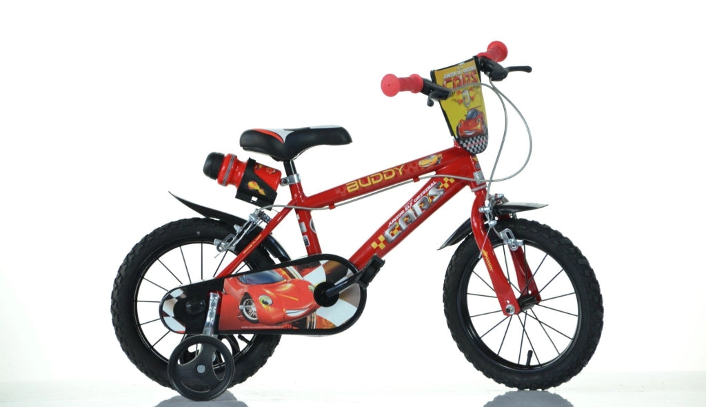 SCH CARS 14", bicicletta per bambini, bici bambino, adatta a bambini tra i 4 e i 6 anni, per altezza tra 100 e 120 cm, c