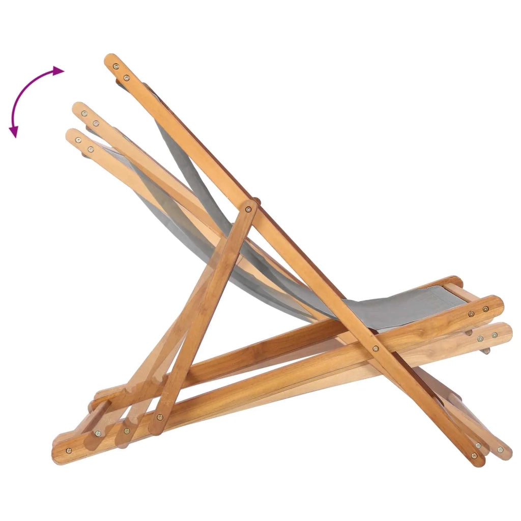 Sedia da Giardino | Sedia da spiaggia Grigio Chiaro Legno di teak solido