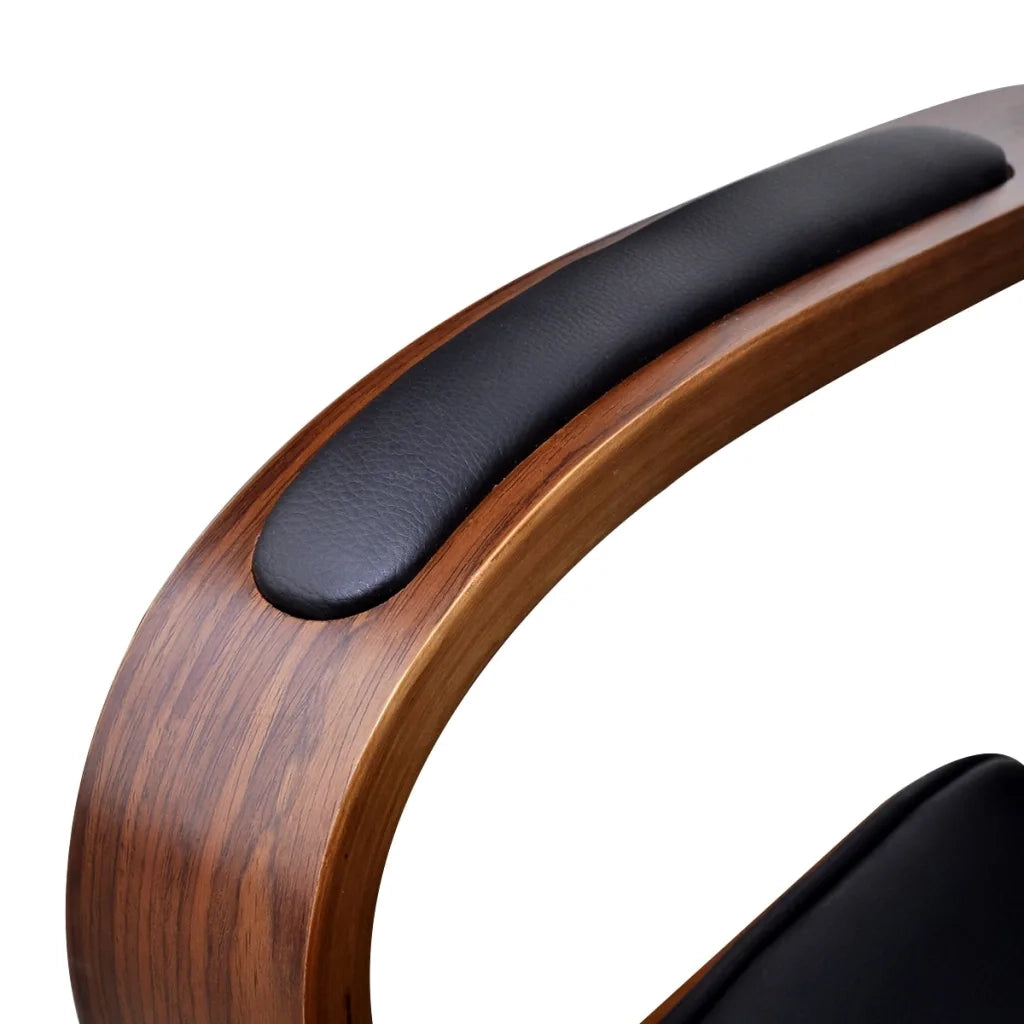 Sedia da Ufficio Girevole in Legno Similpelle con Poggiatesta 241686