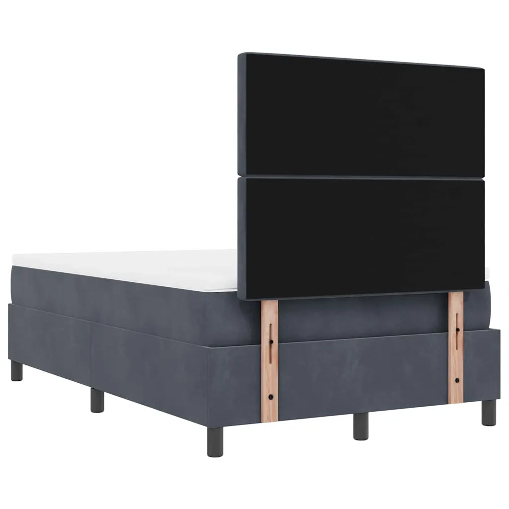 Letto a molle con materasso Grigio scuro 120 x 200 cm Velluto 3344439