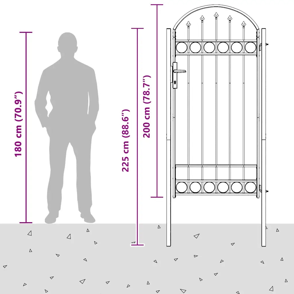 vidaXL Cancello per recinzione Grigio 100 x 250 cm