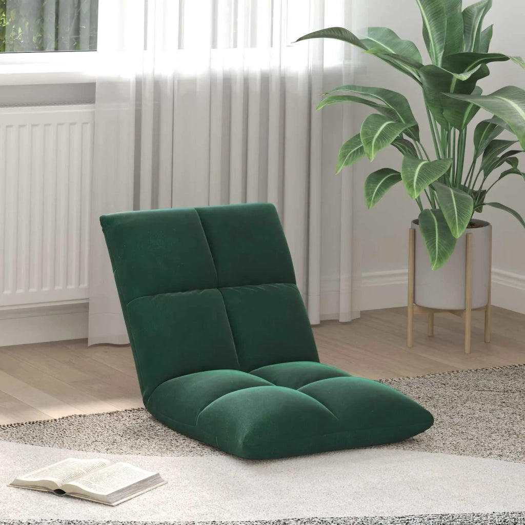 Sedia a pavimento regolabile Verde Scuro Velluto