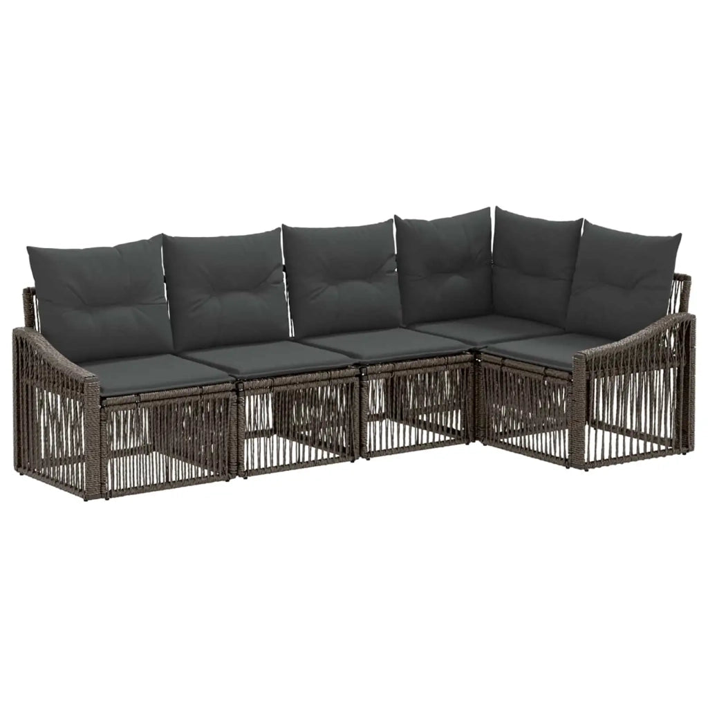 Set Divano da Giardino 5 pcs Grigio polyrattan 3436004