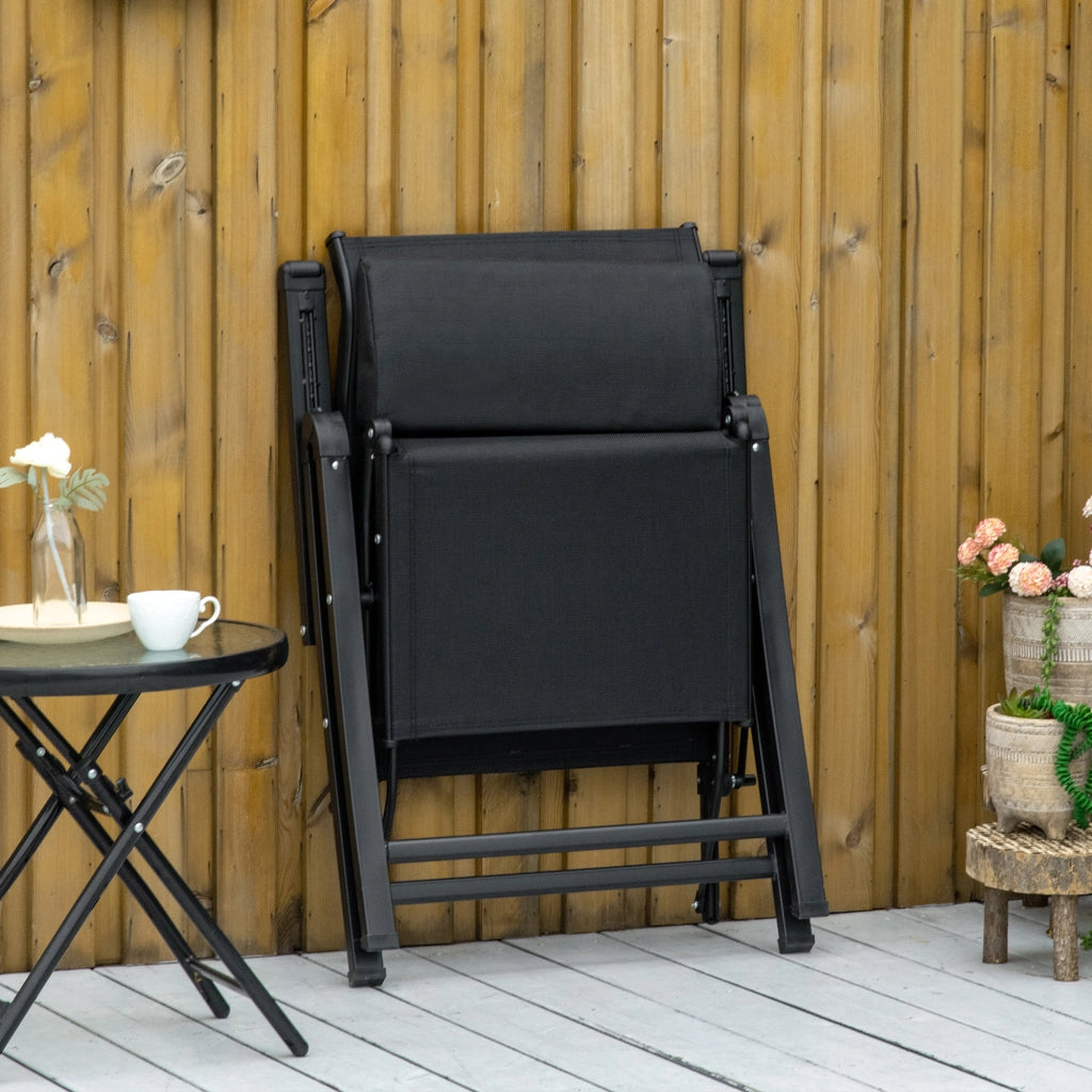 Poltrona da giardino reclinabile con cuscino ¨C zephmum ¨C nero