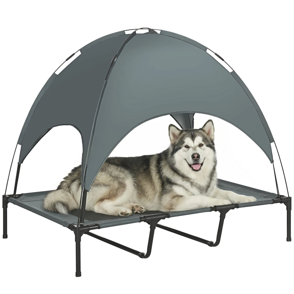 Cuccia per Cane con Baldacchino ¨C zephmum ¨C Grigio 122x92x108 cm