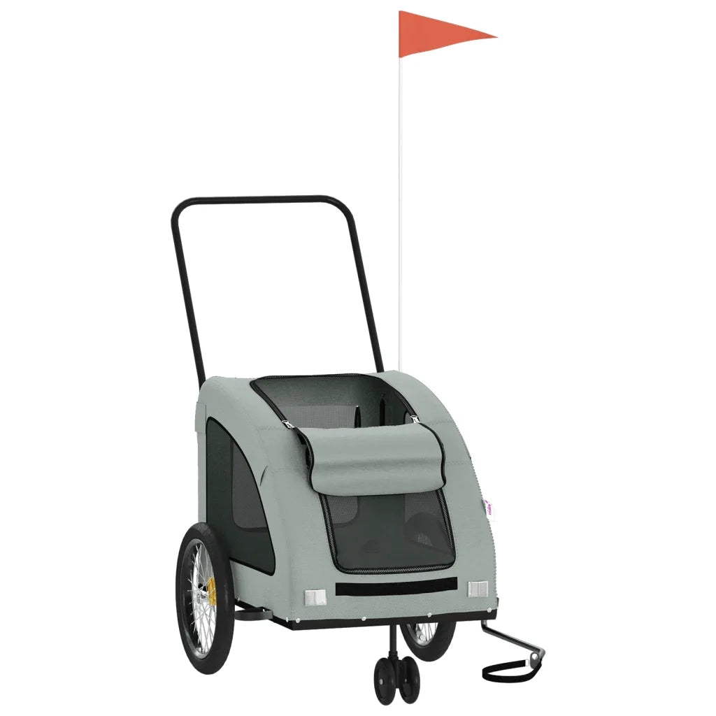 Rimorchio da Bici per Animali Grigio Oxford e Ferro CFW1960351