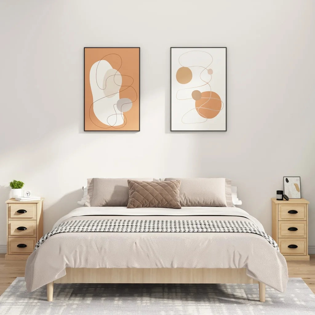 Comodino-Tavolino da notte Rovere Sonoma 39x39x67 cm in Legno Multistrato