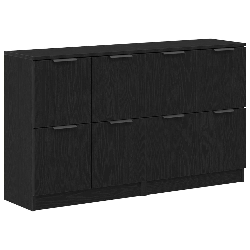 Credenza 2 pcs Rovere Nero 60 x 30 x 70 cm Legno multistrato 3333073