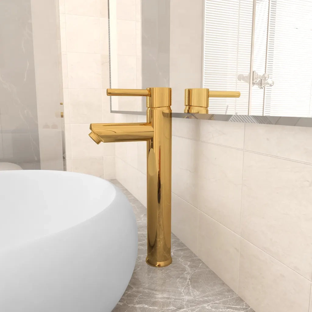 Rubinetto Miscelatore da Bagno Oro 12x30 cm CFW6990571