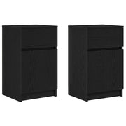 Set di 2 Comodini | Armadio da Notte | Mobiletto da notte Neri 39x35x65 cm in Legno Multistrato