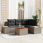Set Divano da Giardino con cuscino 4 pcs Grigio Polyrattan 3356749