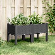Fioriera da Giardino con Gambe Nera 80x40x42 cm in PPcod mxl 115322