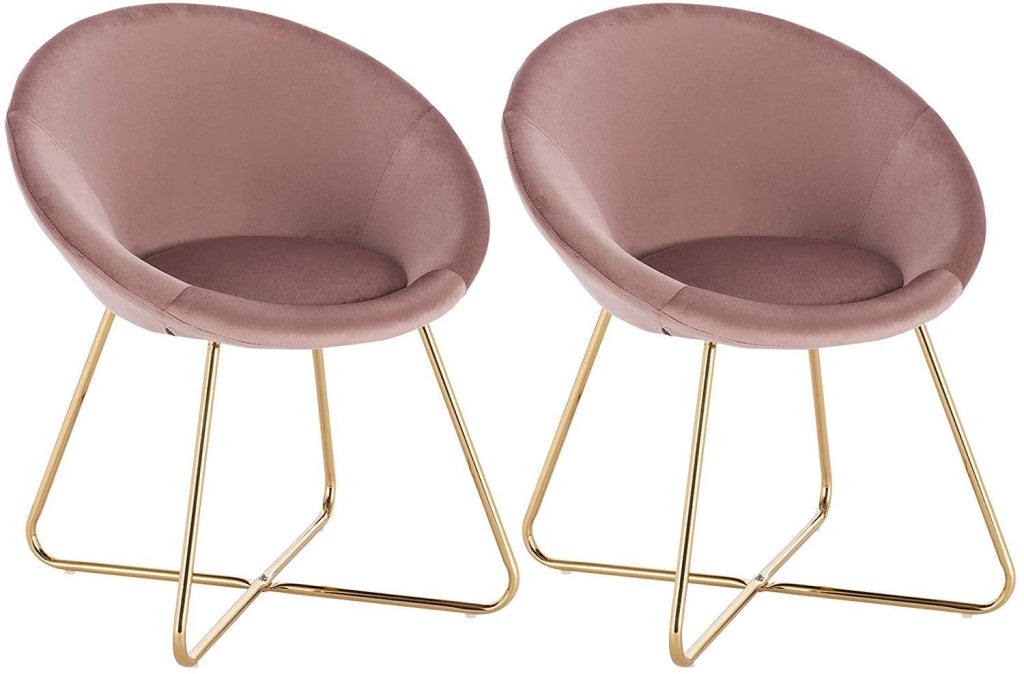 Set di 2 sedie da cucina in velluto e gambe in metallo rosa 19_0000304