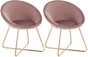 Set di 2 sedie da cucina in velluto e gambe in metallo rosa 19_0000304