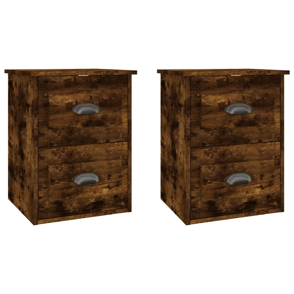 Comodini a Parete 2 pz Rovere Fumo 41,5x36x53 cmcod mxl 127084