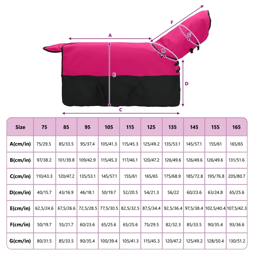 Coperta per Cavalli Rosa e Nero 145 cm Poliestere CFW6284606
